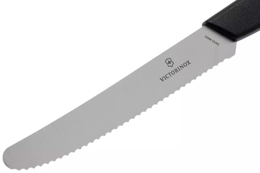 Ніж кухонний Victorinox Swiss Modern Tomato and Table Knife, хвилясте, Чорний 6.9003.11W V77554459 фото