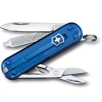 Швейцарський ніж-брелок Victorinox Classic SD Deep Ocean Синій напівпрозорий 0.6223.T2 V77554120 фото