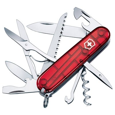 Швейцарский нож Victorinox Huntsman (1.3713.T) Красный прозрачный 4001672 фото