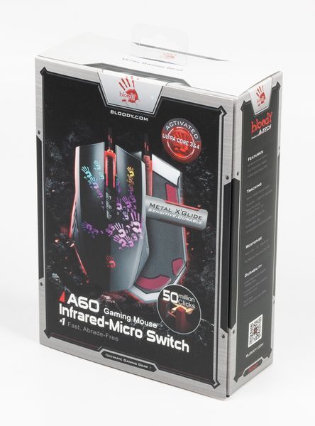 Миша ігрова A4-Tech Bloody A60 Activated, Gaming, металеві ніжки, чорна A60A Bloody (Black) 1603512 фото