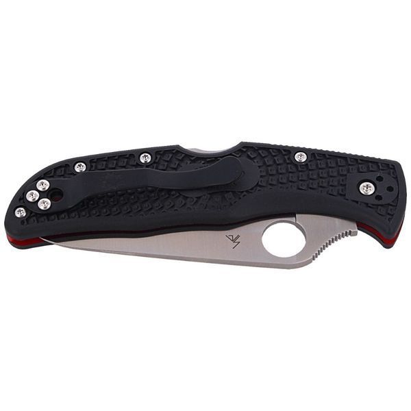 Ніж Spyderco Endela Thin Red Line Напівcерейтор C243FPSBKRD 871498 фото