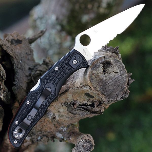 Ніж Spyderco Endela Thin Red Line Напівcерейтор C243FPSBKRD 871498 фото