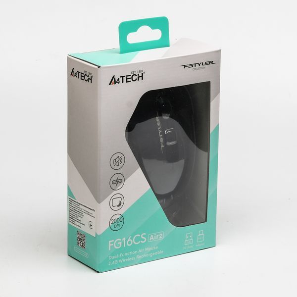 Миша бездротова безшумна A4Tech Fstyler FG16CS Air (Black), USB, колір чорний FG16CS Air2 (Black) 1606189 фото