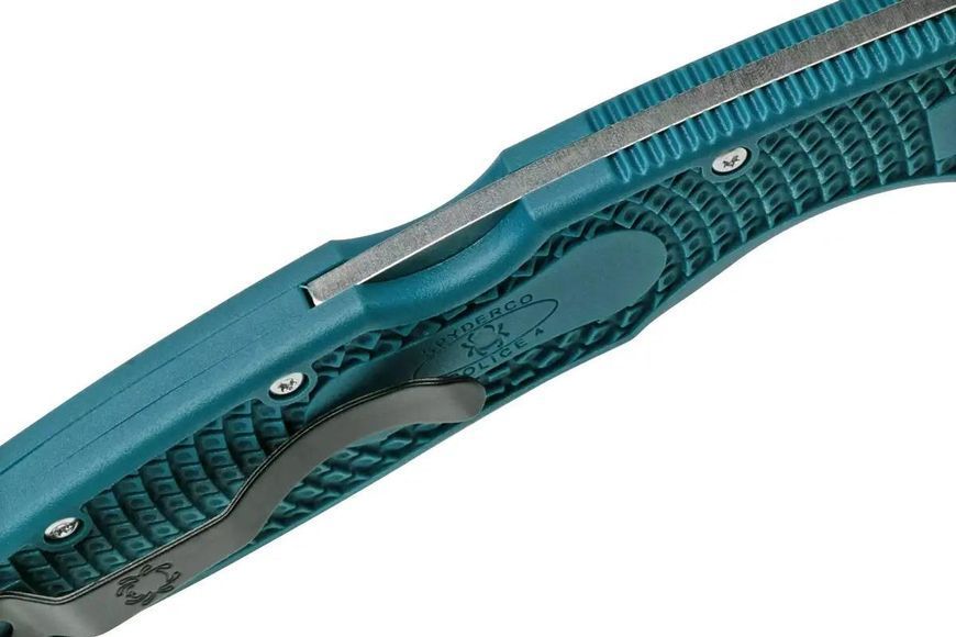 Ніж Spyderco Police 4 Lightweight K390 Serrated Серейтор Dark Cyan Blue C07FS4K390 871594 фото