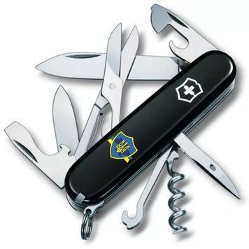 Швейцарський ніж Victorinox Climber Ukraine Тризуб на щиті зі стрічкою (1.3703.3_T1070u) V77552932 фото