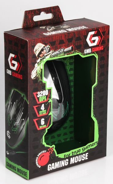 Оптична ігрова мишка Gembird MUSG-003-G, USB інтерфейс, зелений колір MUSG-003-G 0202812 фото