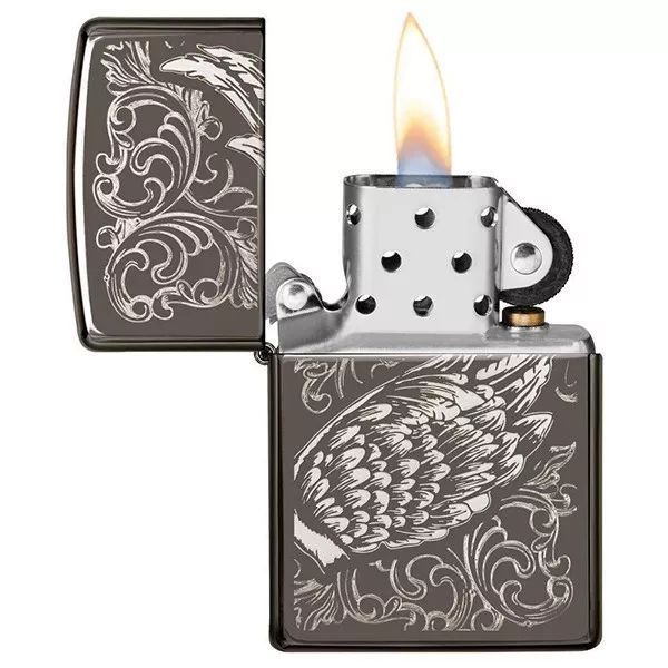 Запальничка бензинова Zippo Filigree Flame and Wing Design Чорна (29881) V77550499 фото