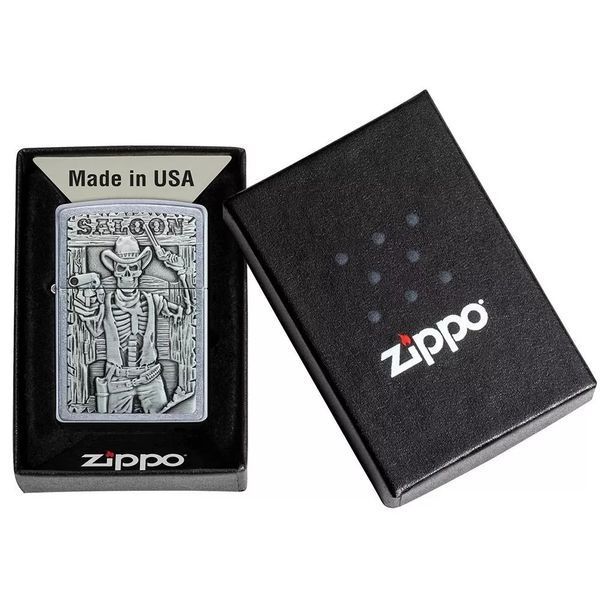 Запальничка Zippo 49298 Saloon Skull Emblem 77890082 фото