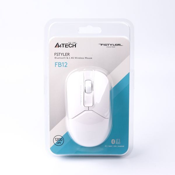 Мышь беспроводная A4Tech Fstyler FB12 (White), USB, цвет белый FB12 (White) 1605281 фото