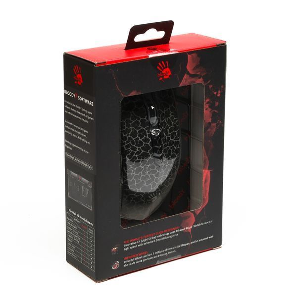 Миша ігрова A4-Tech Bloody A70 Activated, Blazing Gaming, металеві ніжки, чорна A70A Bloody (Black) 1603513 фото