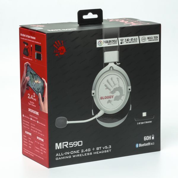 Наушники игровые Bloody MR590 (Sport White), цвет черно-белый MR590 (Sport White) 1606317 фото