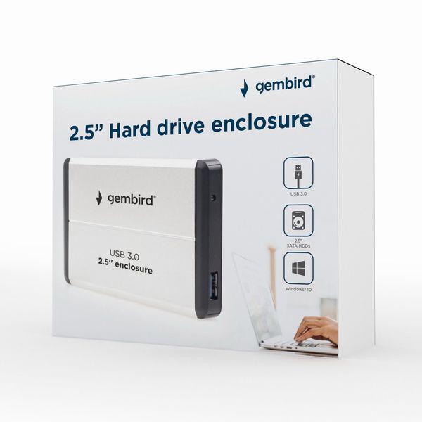 Зовнішня кишеня Gembird EE2-U3S-2-S для 2.5 SATA дисків, USB 3.0 EE2-U3S-2-S 0906114 фото