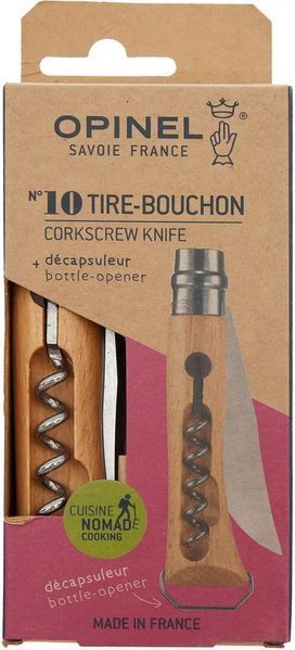 Нож Opinel №10 VRI Corkscrew (Штопор + Открывачка) 002578 2046682 фото