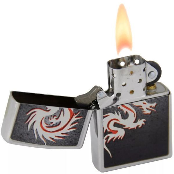 Запальничка Zippo Satin Chrome Tatto Dragon 200.247 V77554000 фото