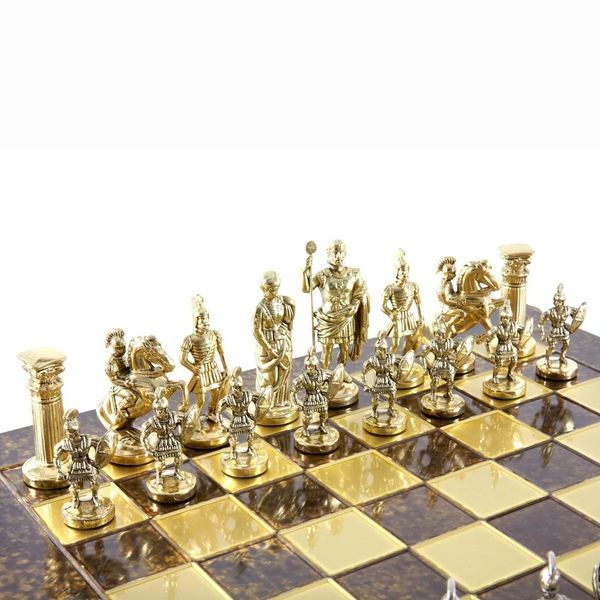 Шахматы Manopoulos, Греко-римские, латунь, в деревянном футляре, коричневые, 44х44см (S11BRO) V77553407 фото