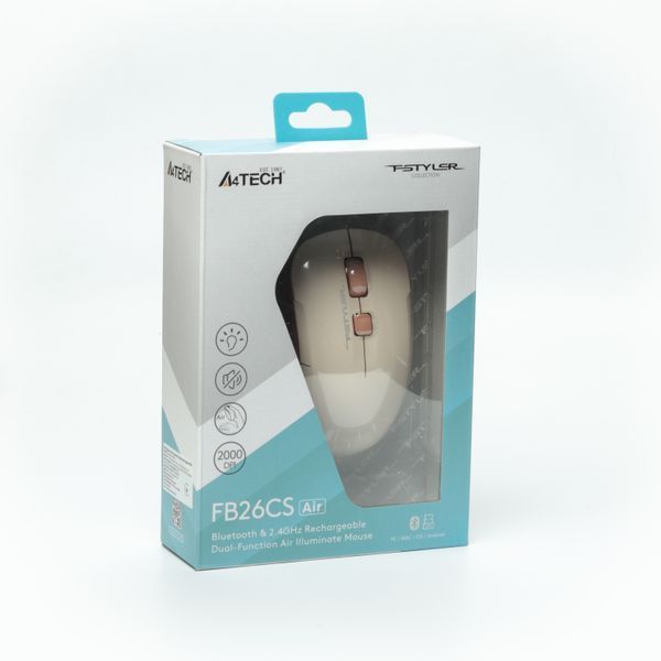 Миша бездротова A4Tech Fstyler FB26CS Air (Cafe Latte), колір бежевий FB26CS Air (Cafe Latte) 1606379 фото