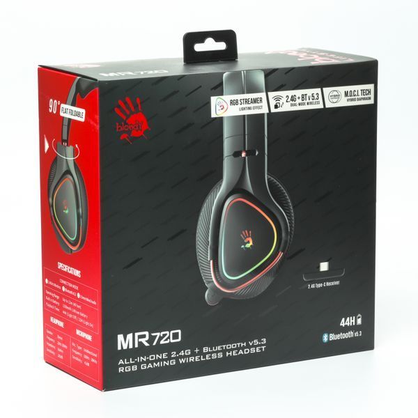 Навушники ігрові Bloody MR720 (Black), RGB, колір чорний MR720 (Black) 1606318 фото