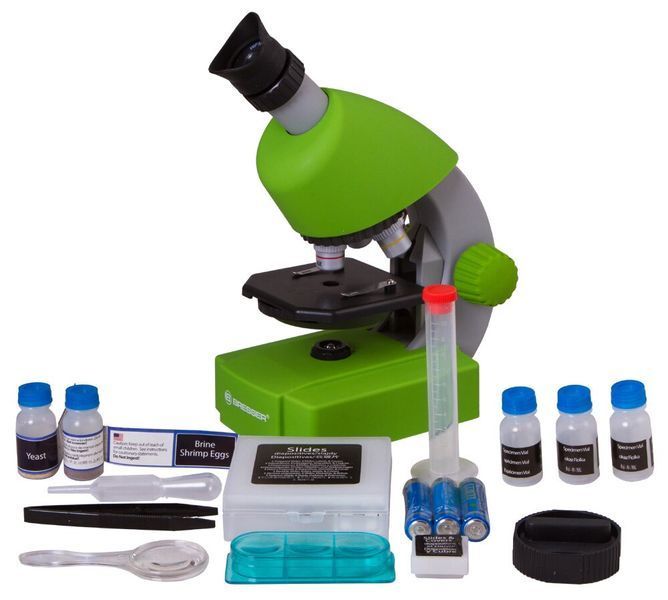 Мікроскоп Bresser Junior 40x-640x Green з набором для дослідів і адаптером для смартфона 8851300B4K000 фото