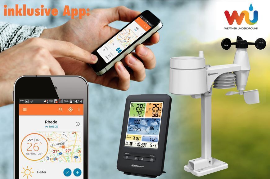 Метеостанция Bresser Weather Center 5-in-1 V WIFI Professional colour (7002585) 930104 фото